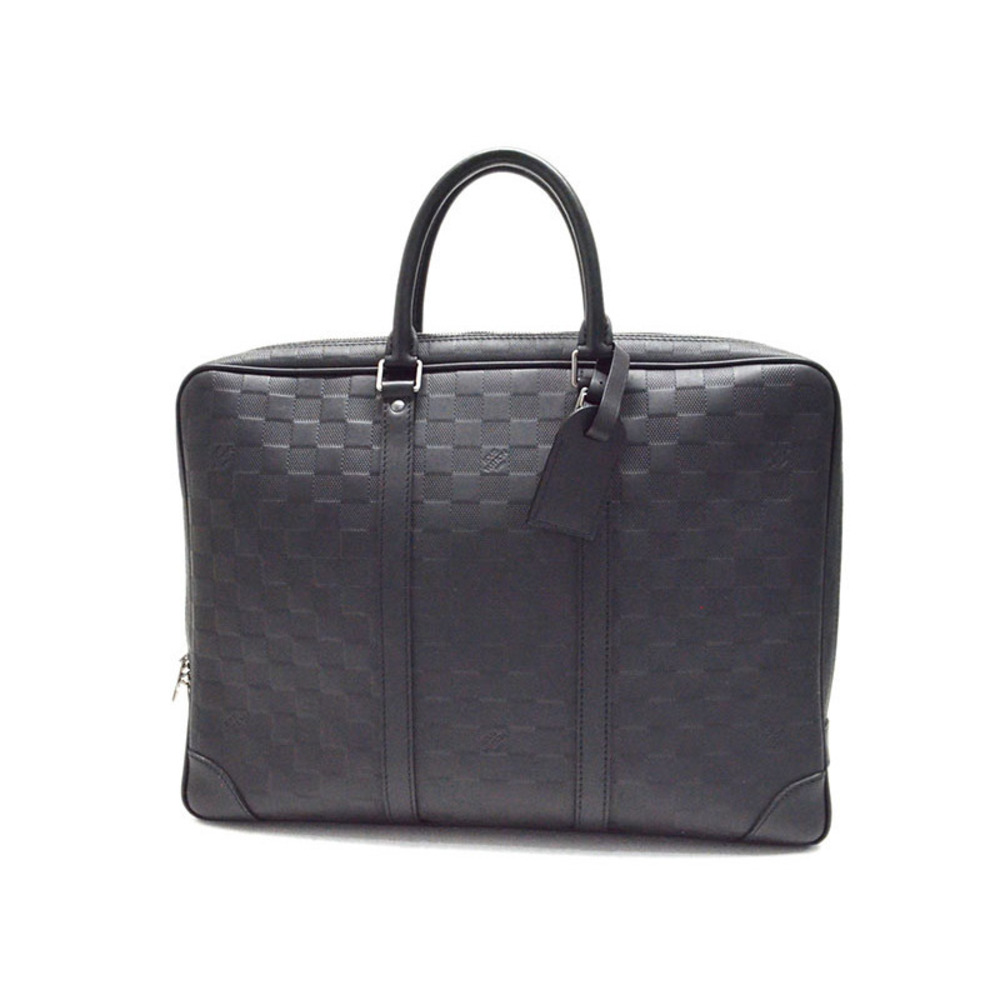 Louis Vuitton Voyage Handbag Damier Graphite Black